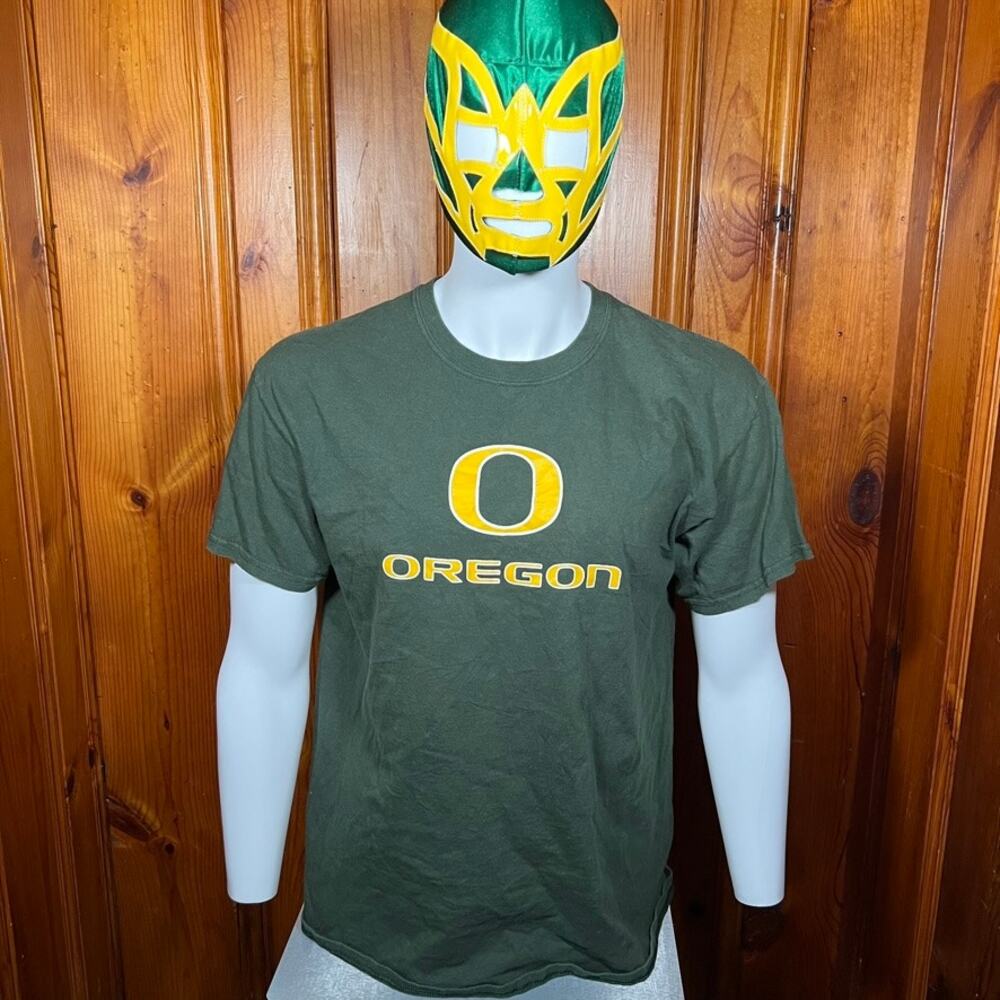 Gildan L Oregon Ducks Athletic Tee Green Classic Fit College Sports